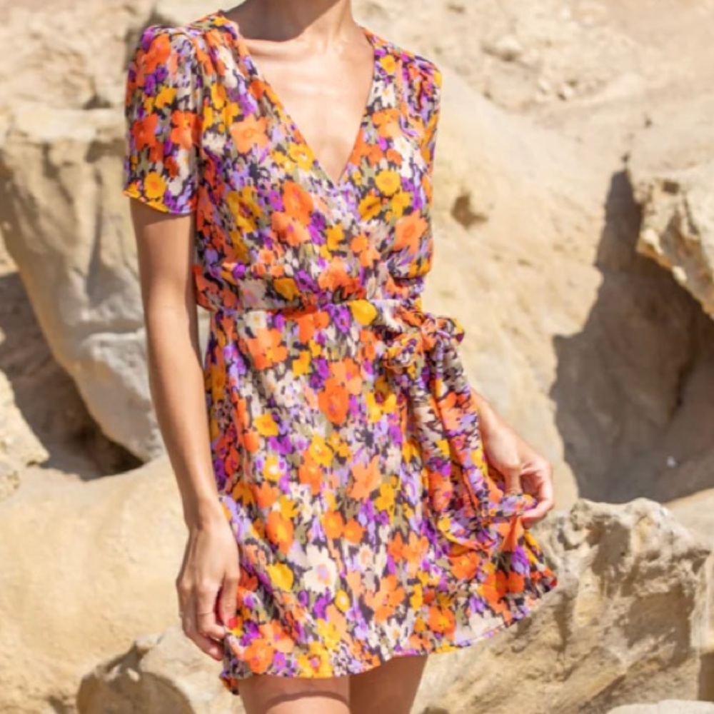 Floral wrap summer dress NWT